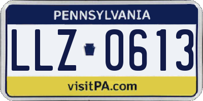 PA license plate LLZ0613