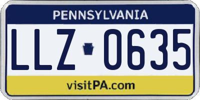 PA license plate LLZ0635