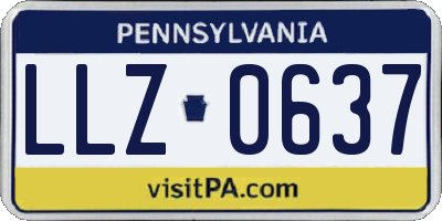 PA license plate LLZ0637