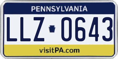 PA license plate LLZ0643