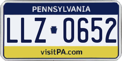 PA license plate LLZ0652