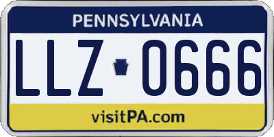 PA license plate LLZ0666
