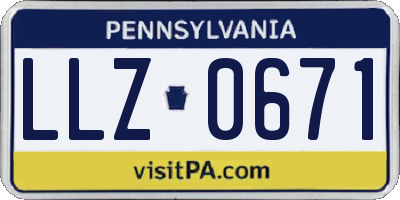 PA license plate LLZ0671