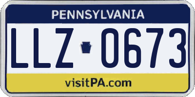 PA license plate LLZ0673