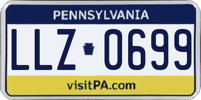 PA license plate LLZ0699