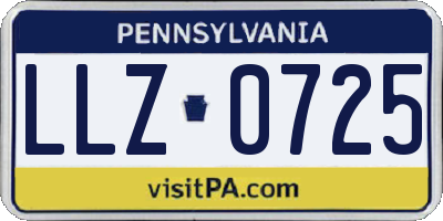 PA license plate LLZ0725