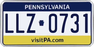PA license plate LLZ0731