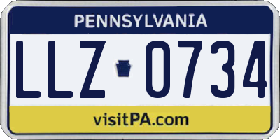 PA license plate LLZ0734