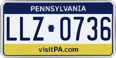PA license plate LLZ0736