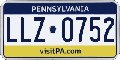 PA license plate LLZ0752