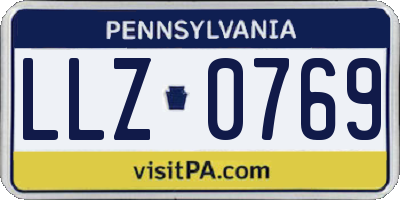 PA license plate LLZ0769