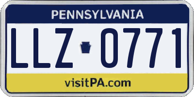 PA license plate LLZ0771
