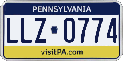 PA license plate LLZ0774