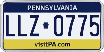 PA license plate LLZ0775