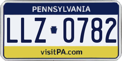 PA license plate LLZ0782
