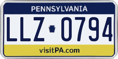 PA license plate LLZ0794