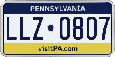 PA license plate LLZ0807
