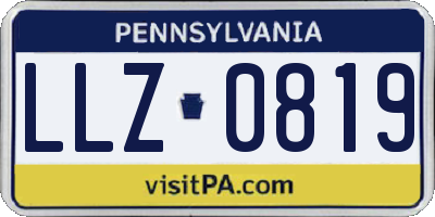 PA license plate LLZ0819