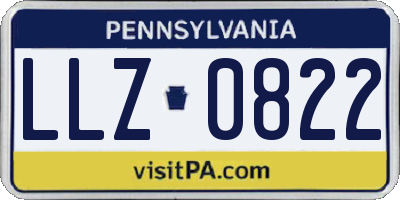 PA license plate LLZ0822