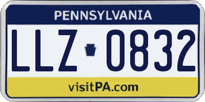 PA license plate LLZ0832