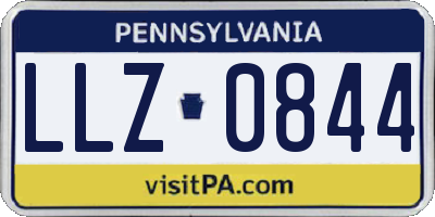 PA license plate LLZ0844