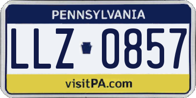 PA license plate LLZ0857