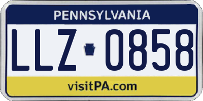 PA license plate LLZ0858