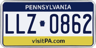 PA license plate LLZ0862