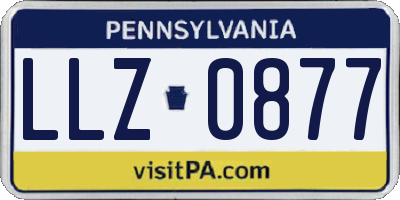PA license plate LLZ0877