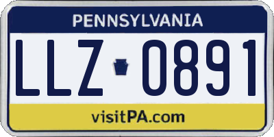 PA license plate LLZ0891