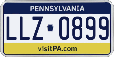 PA license plate LLZ0899