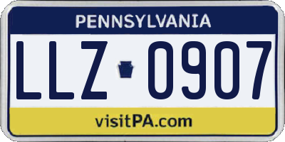 PA license plate LLZ0907