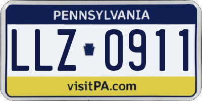 PA license plate LLZ0911
