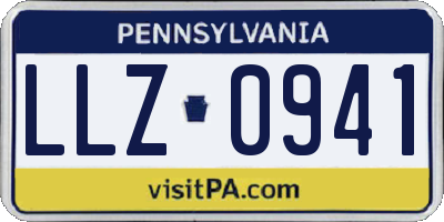 PA license plate LLZ0941