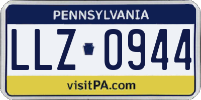 PA license plate LLZ0944