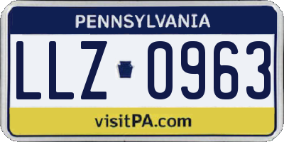 PA license plate LLZ0963