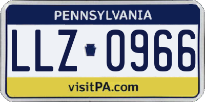 PA license plate LLZ0966