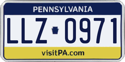 PA license plate LLZ0971