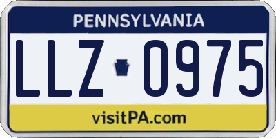 PA license plate LLZ0975