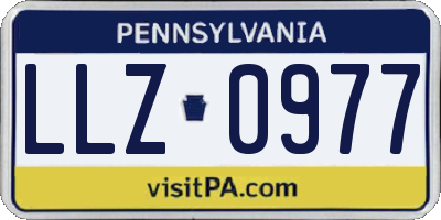 PA license plate LLZ0977