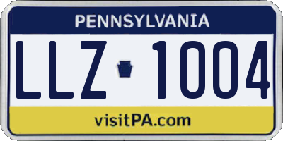PA license plate LLZ1004