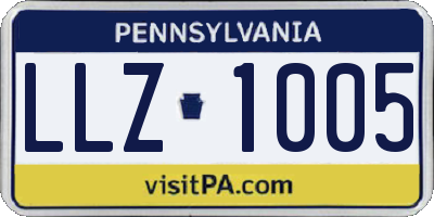PA license plate LLZ1005