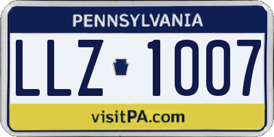 PA license plate LLZ1007