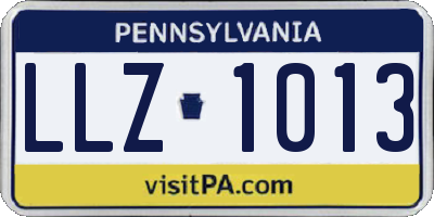 PA license plate LLZ1013
