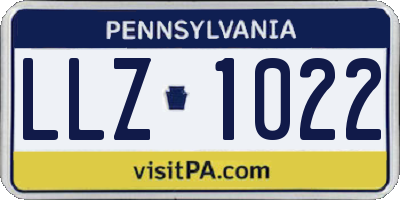 PA license plate LLZ1022