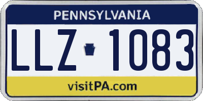 PA license plate LLZ1083