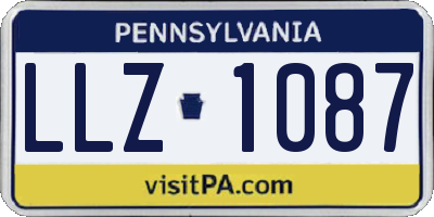 PA license plate LLZ1087