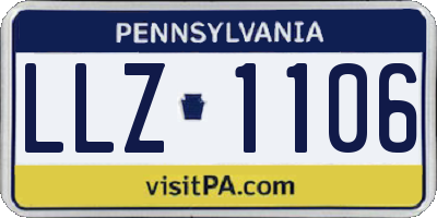 PA license plate LLZ1106