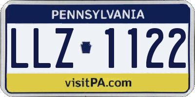 PA license plate LLZ1122