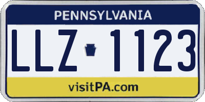 PA license plate LLZ1123